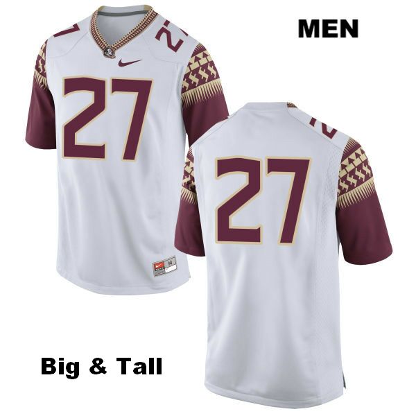 Men's NCAA Nike Florida State Seminoles #27 Ontaria Wilson College Big & Tall No Name White Stitched Authentic Football Jersey YDV4569IJ